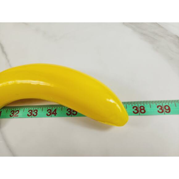Art Glass Hand Blow Yellow Banana Fruit Vegetable 7 1/2" Home Decor 90s Vintage - Picture 10 of 10